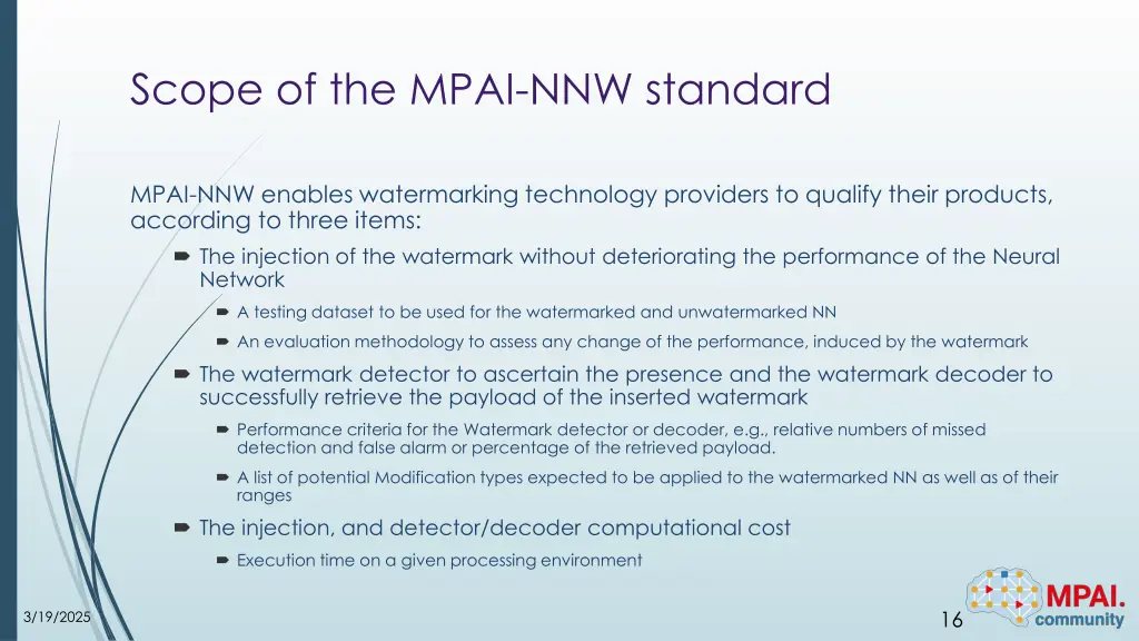 scope of the mpai nnw standard