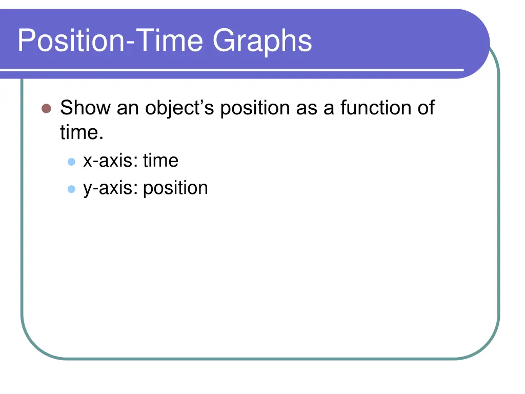 position time graphs
