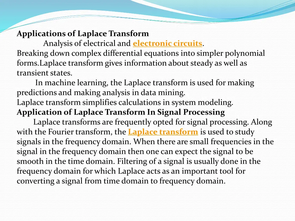 applications of laplace transform analysis