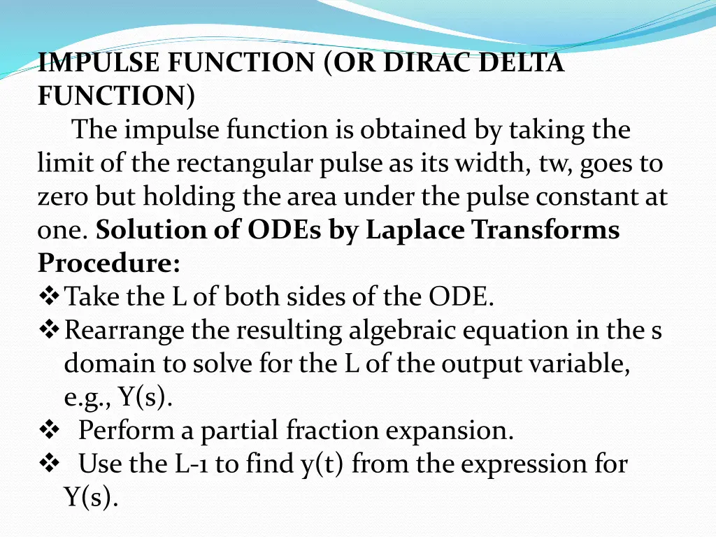 impulse function or dirac delta function
