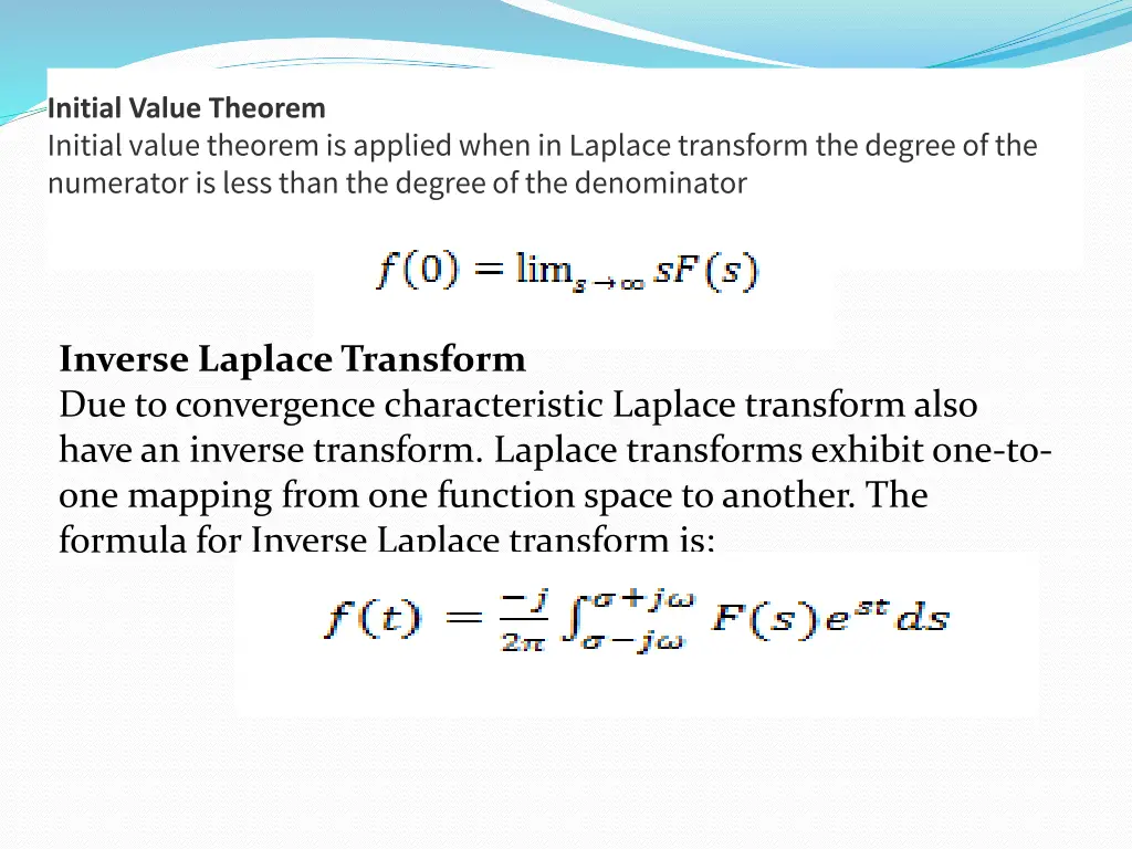 initial value theorem initial value theorem