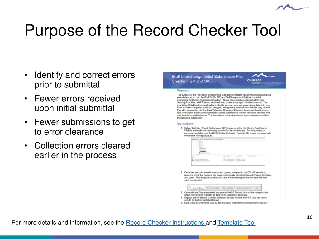 purpose of the record checker tool