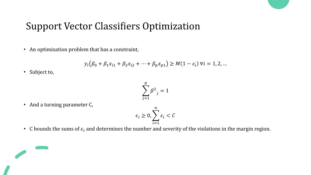 support vector classifiers optimization