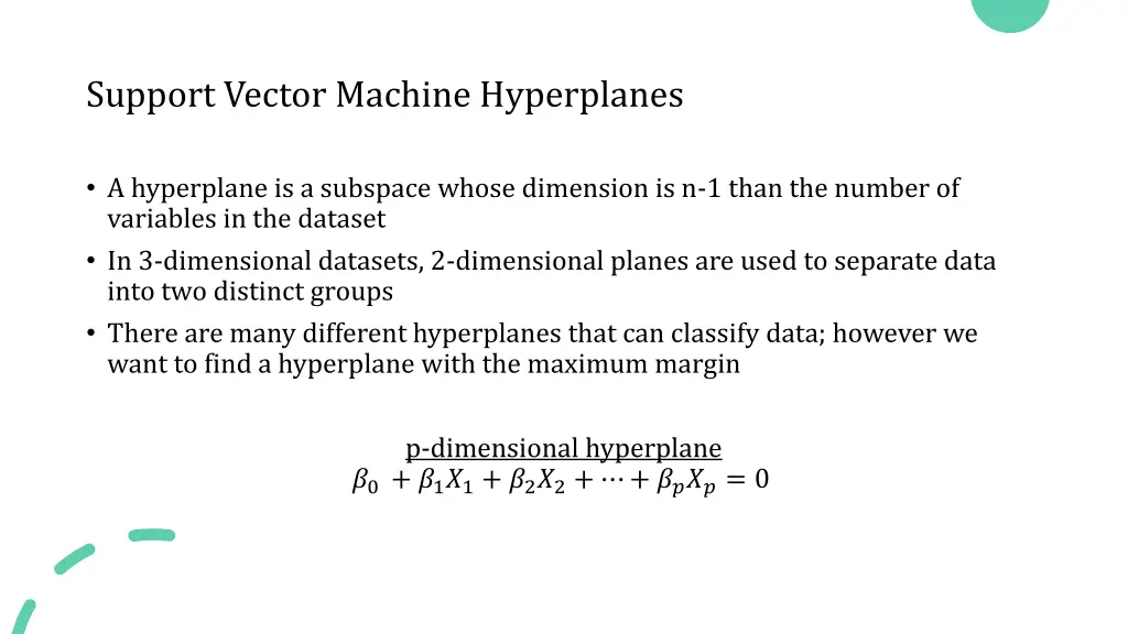 support vector machine hyperplanes