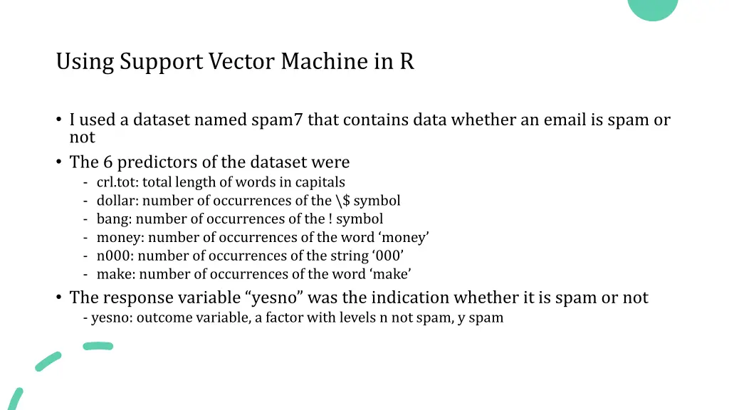 using support vector machine in r
