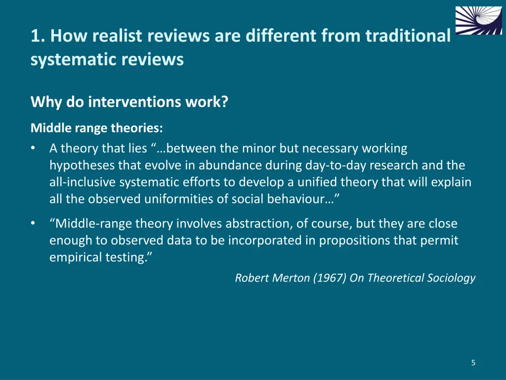 1 how realist reviews are different from 2
