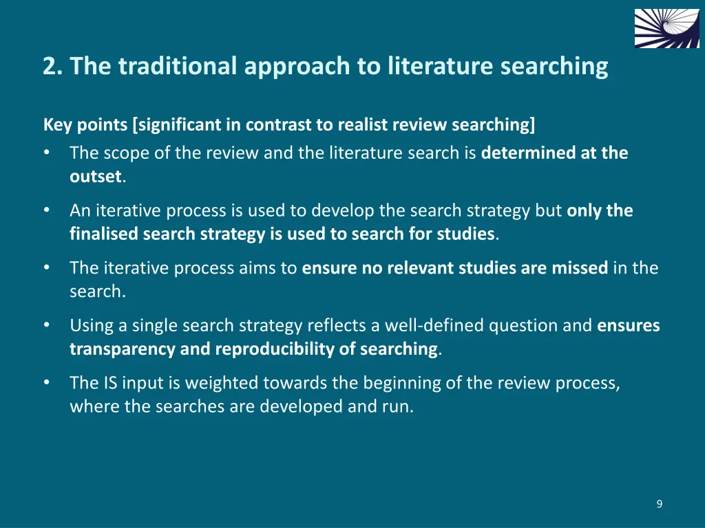 2 the traditional approach to literature searching 1