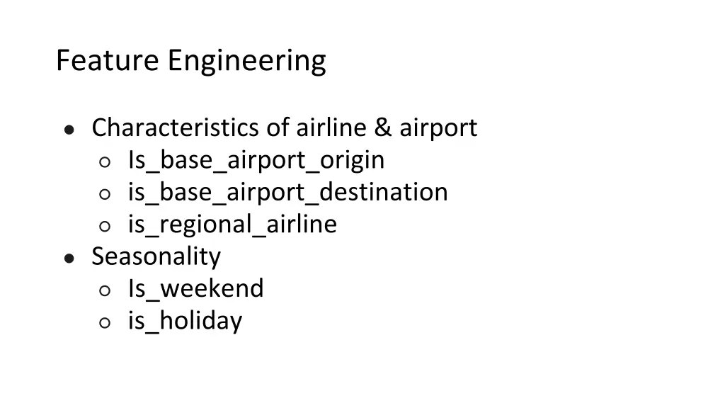 feature engineering