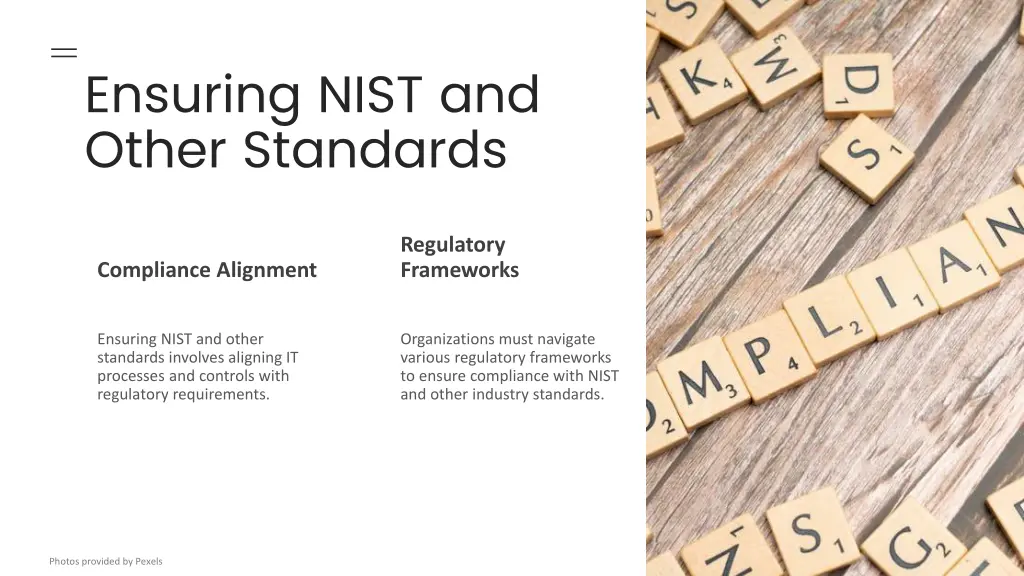 ensuring nist and other standards
