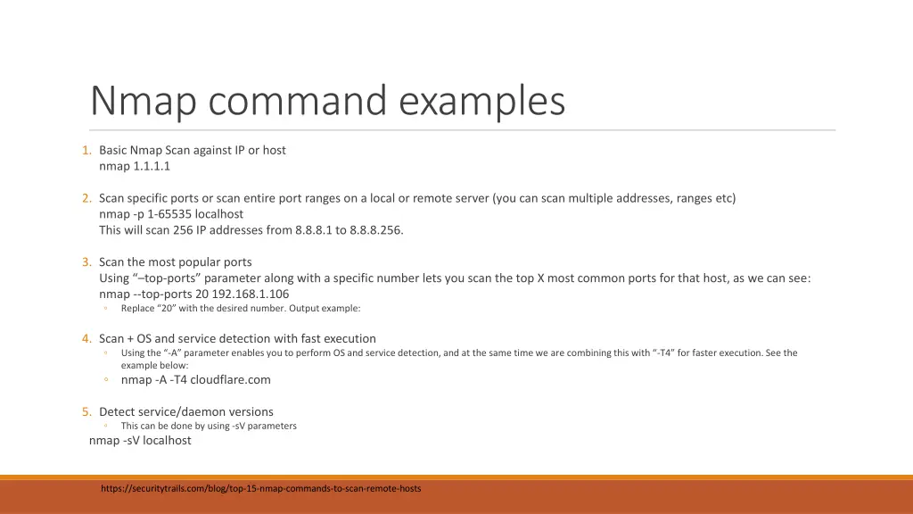 nmap command examples