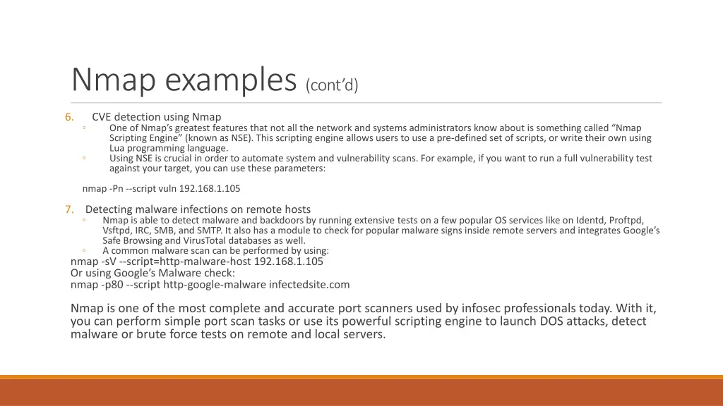 nmap examples cont d