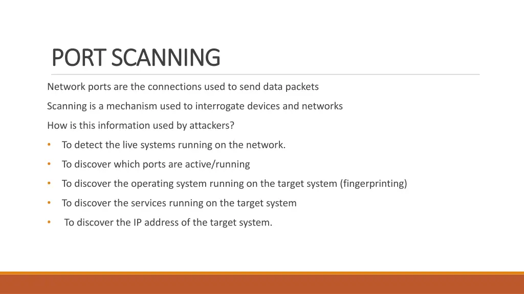 port scanning port scanning