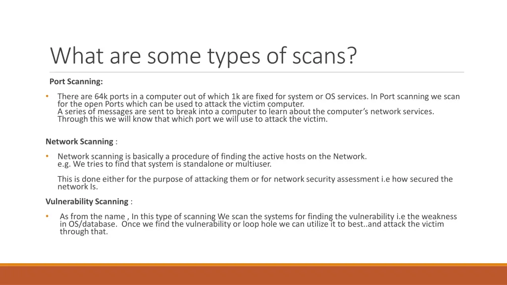 what are some types of scans