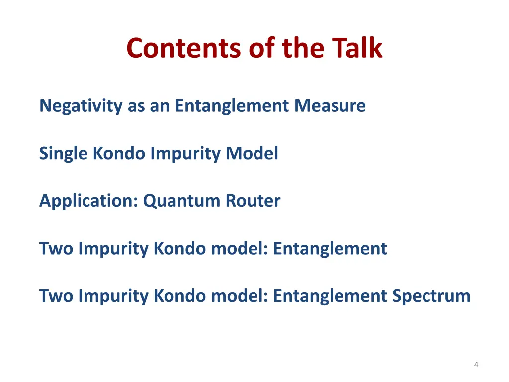 contents of the talk