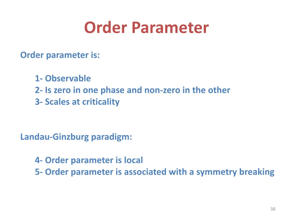 order parameter
