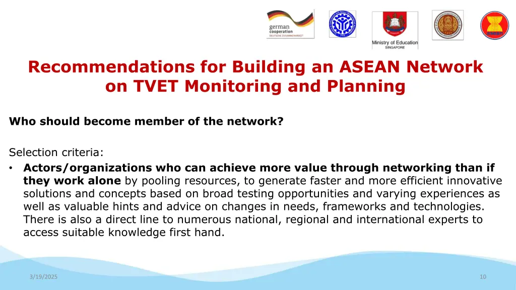 recommendations for building an asean network 1