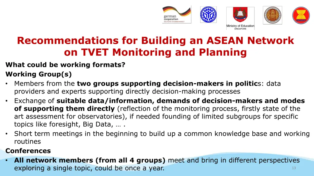 recommendations for building an asean network 4