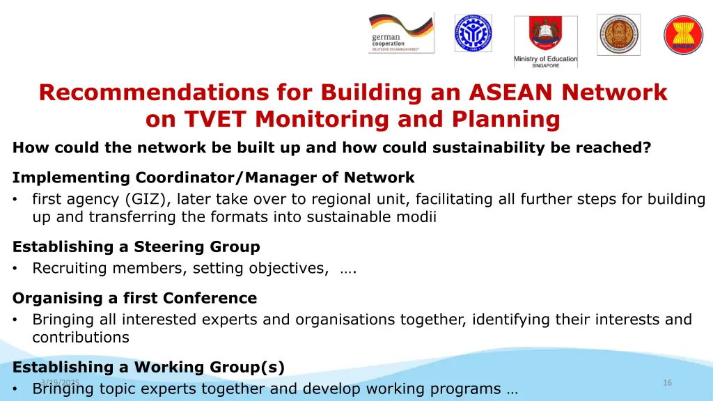 recommendations for building an asean network 7