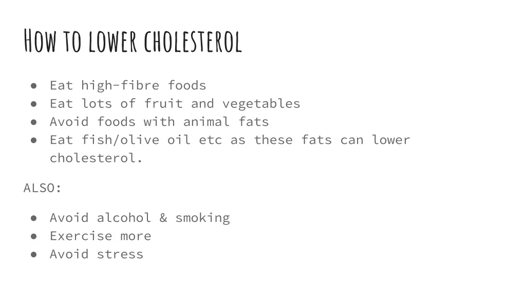 how to lower cholesterol