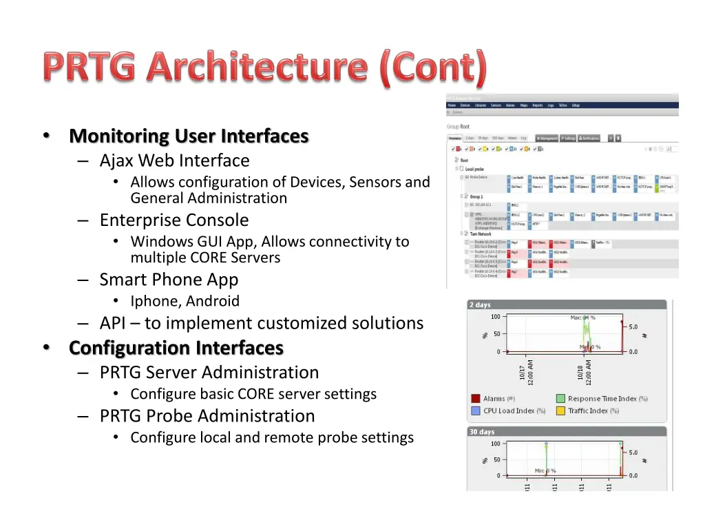 monitoring user interfaces ajax web interface