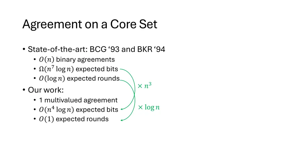 agreement on a core set