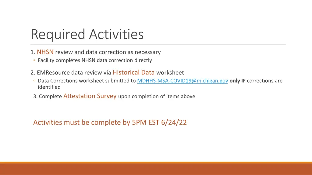 required activities