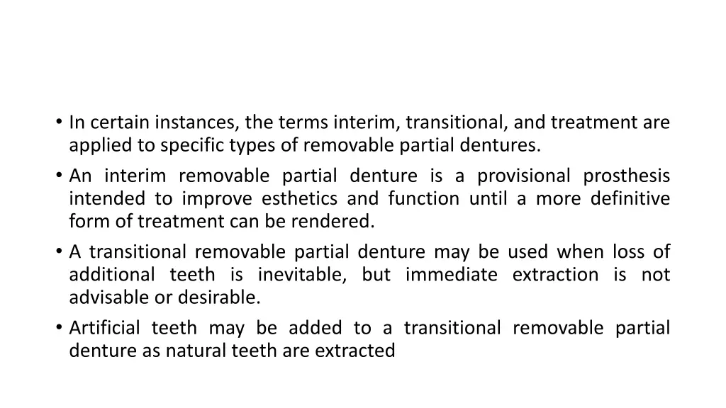 in certain instances the terms interim