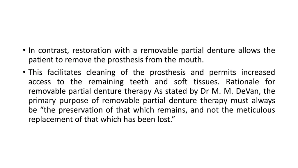in contrast restoration with a removable partial