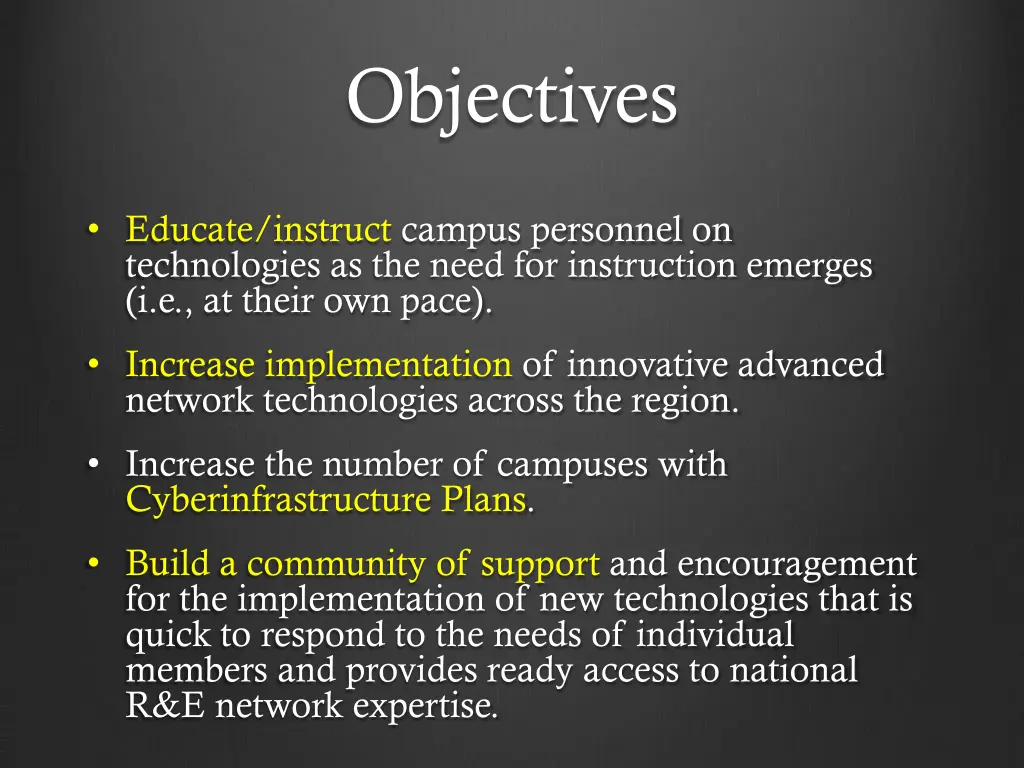 objectives