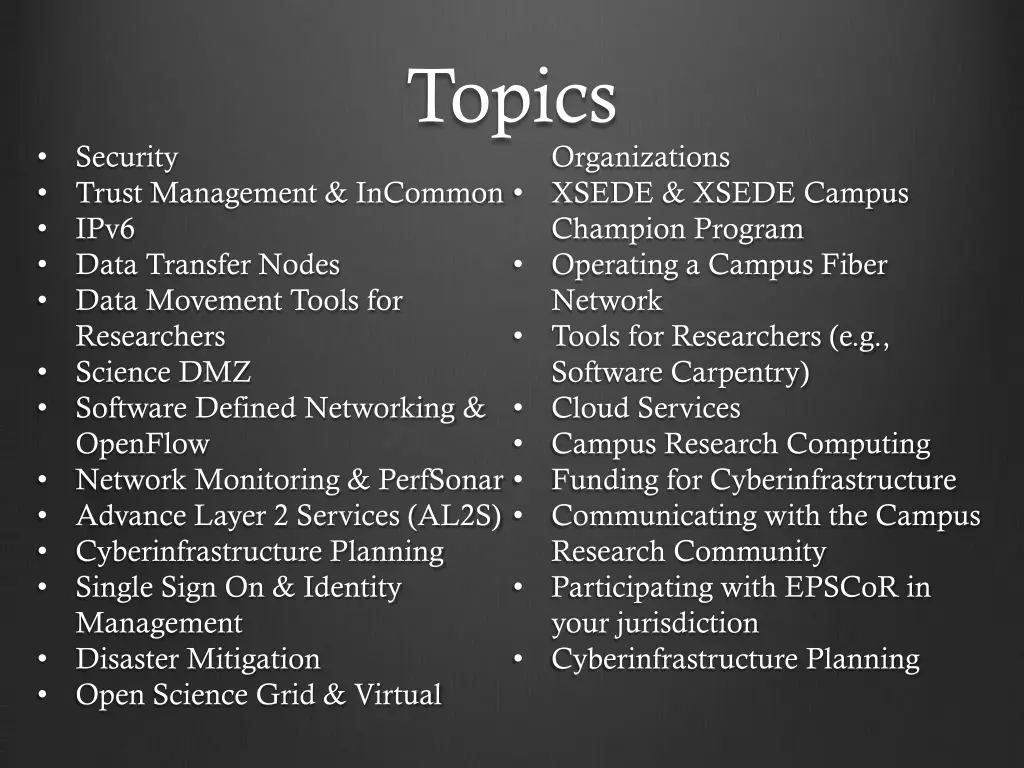 topics