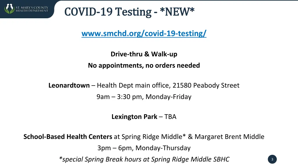covid covid 19 testing 19 testing new