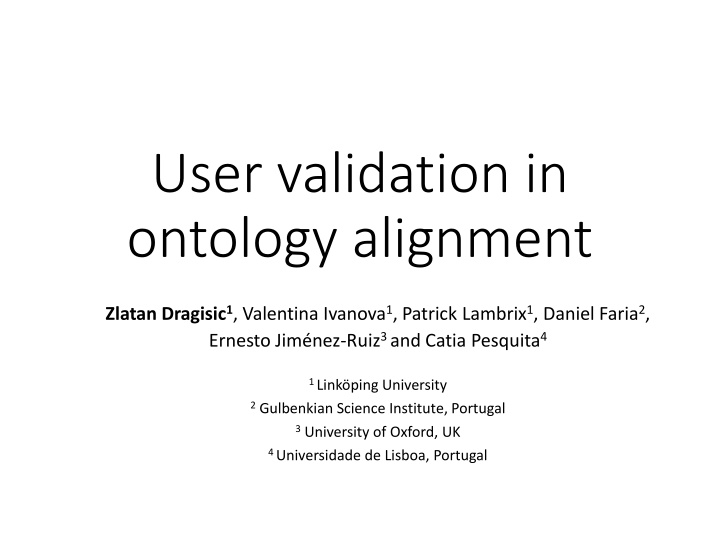 user validation in ontology alignment