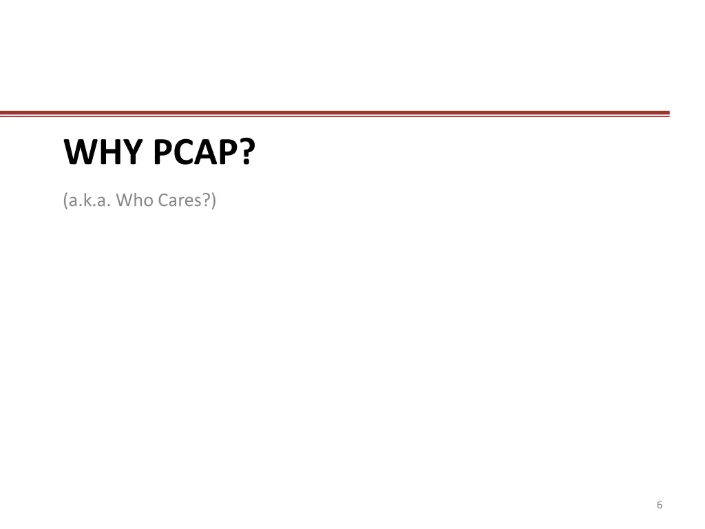 why pcap