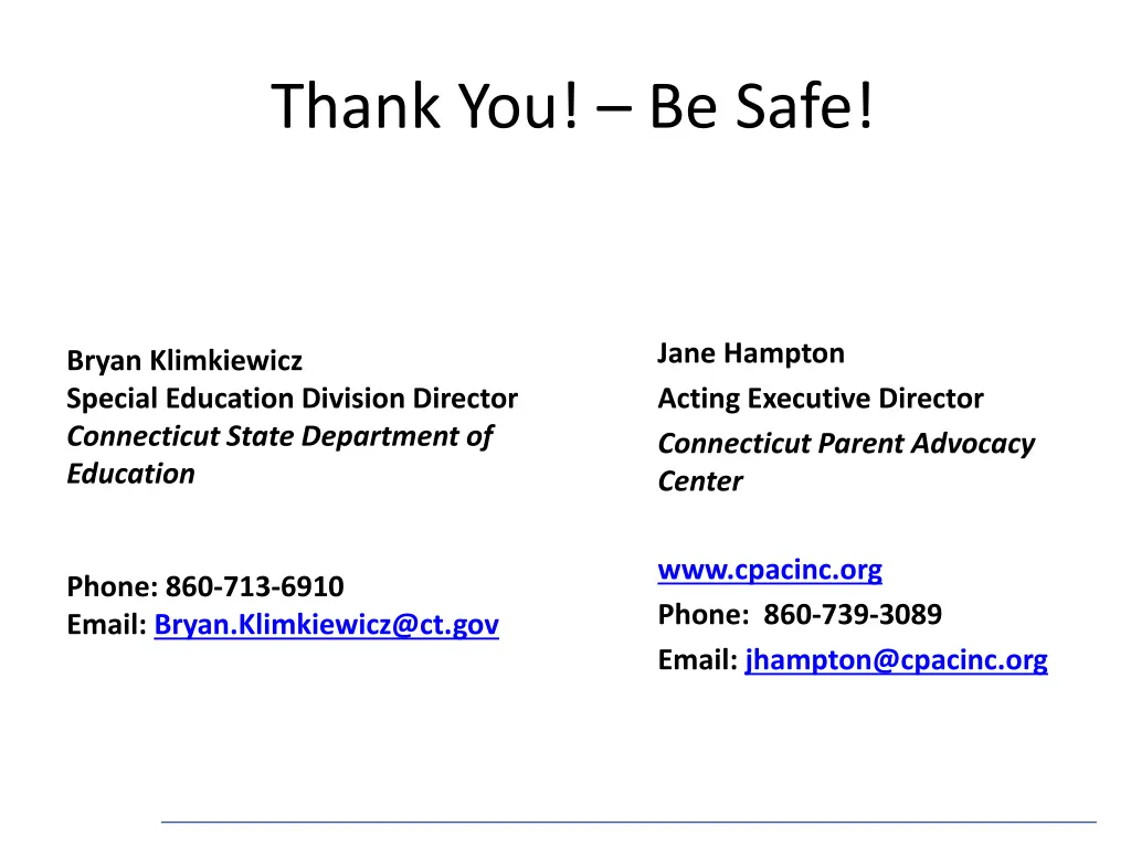 thank you be safe