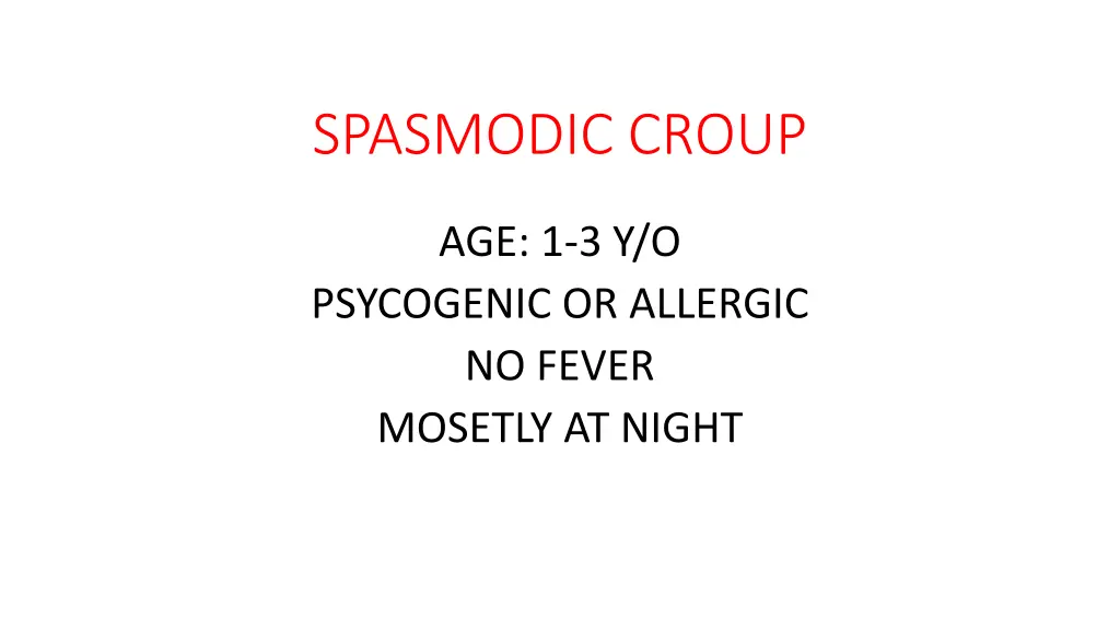 spasmodic croup