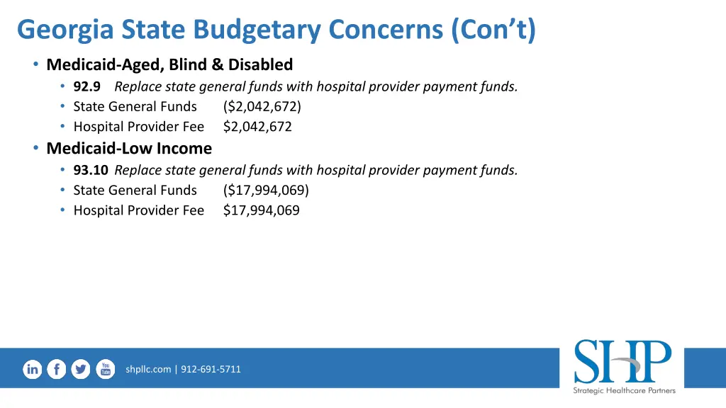 georgia state budgetary concerns con t medicaid