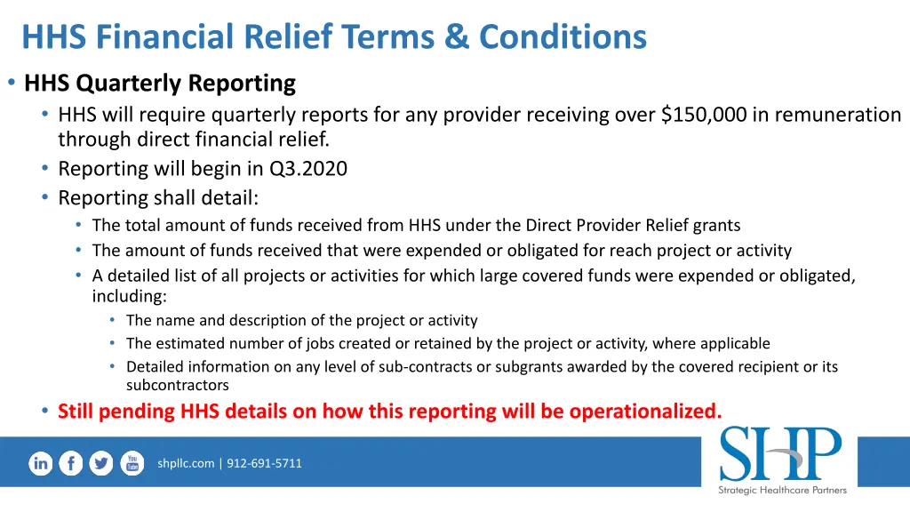hhs financial relief terms conditions