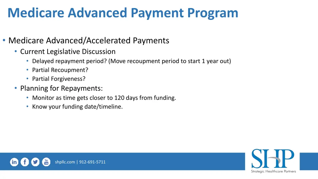 medicare advanced payment program