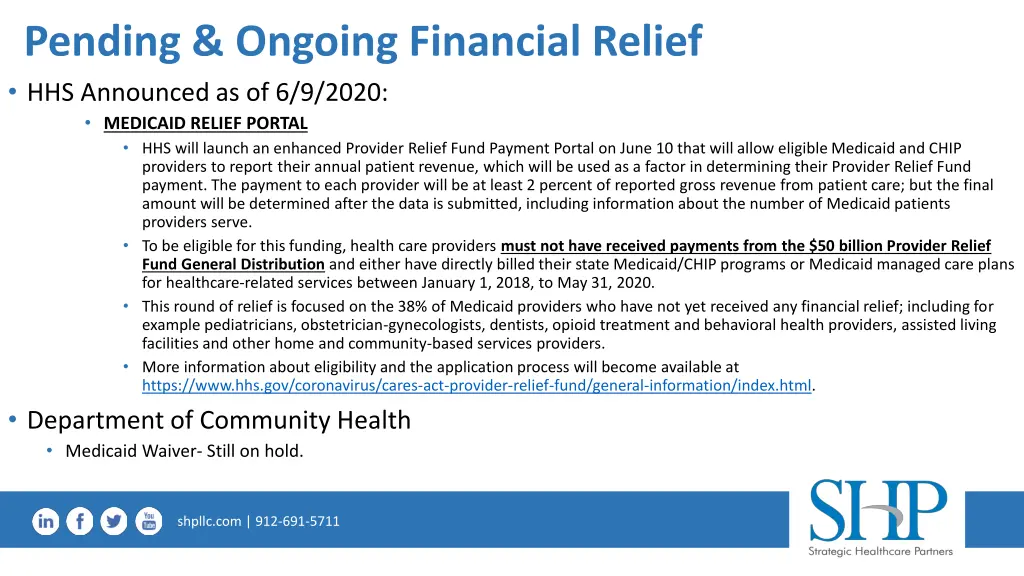 pending ongoing financial relief hhs announced