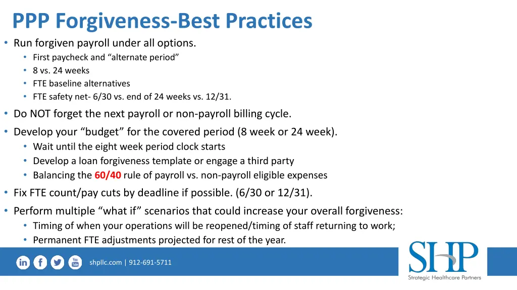 ppp forgiveness best practices run forgiven