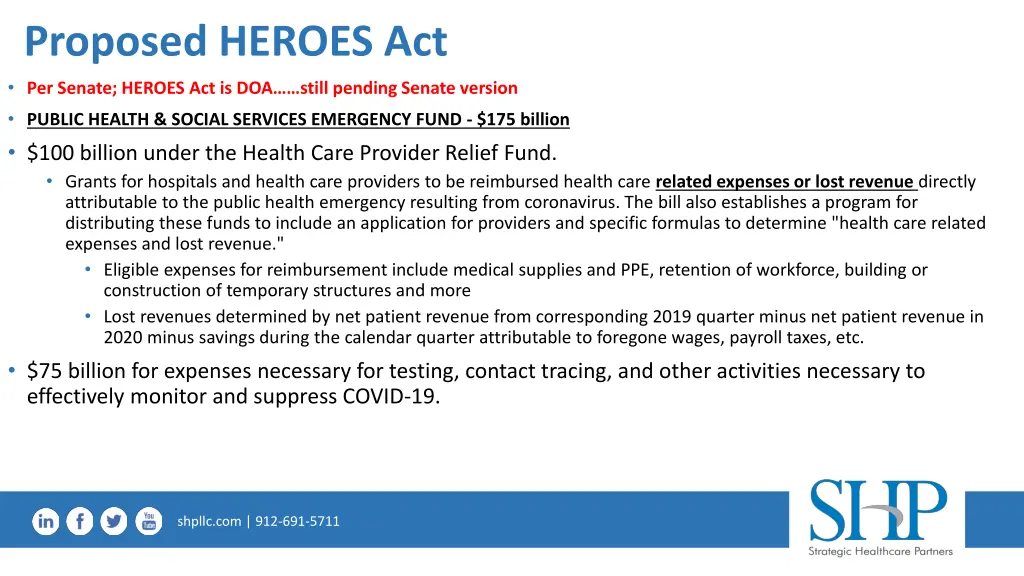 proposed heroes act per senate heroes