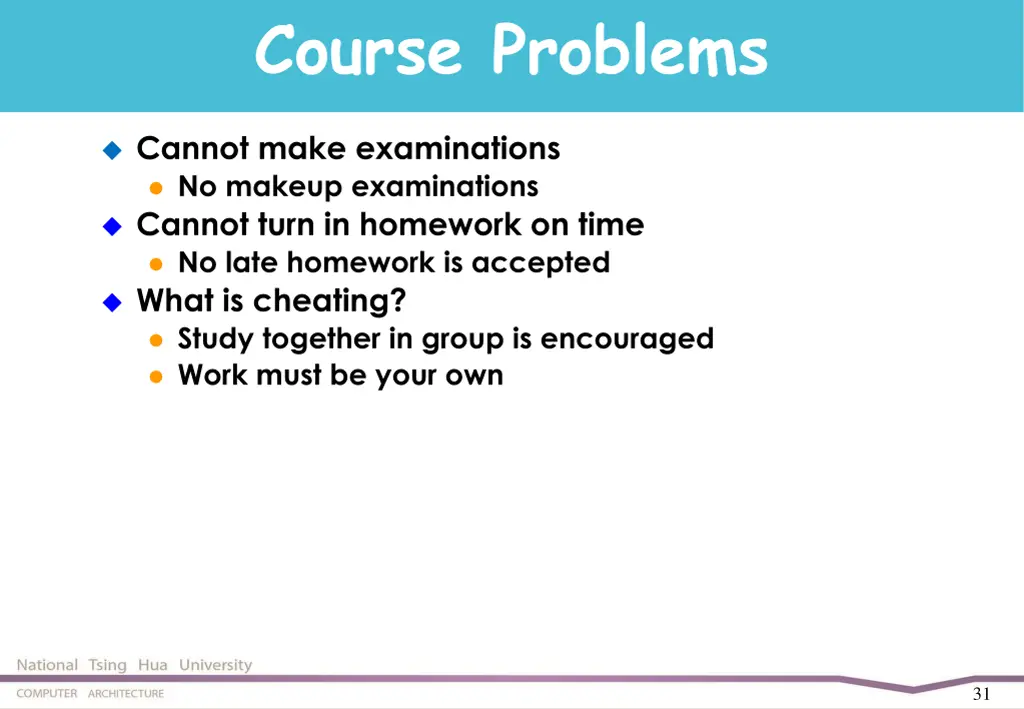 course problems
