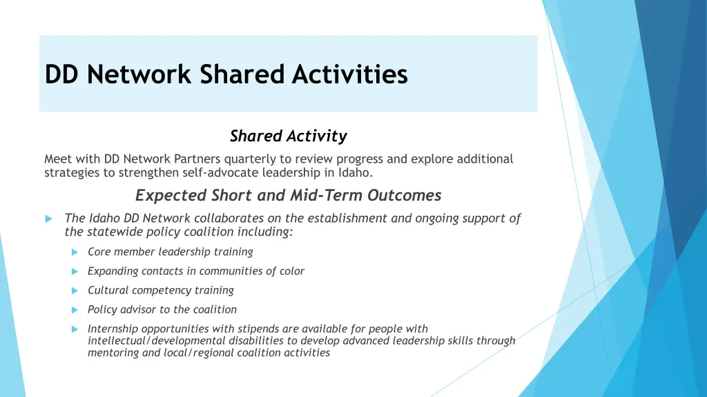 dd network shared activities