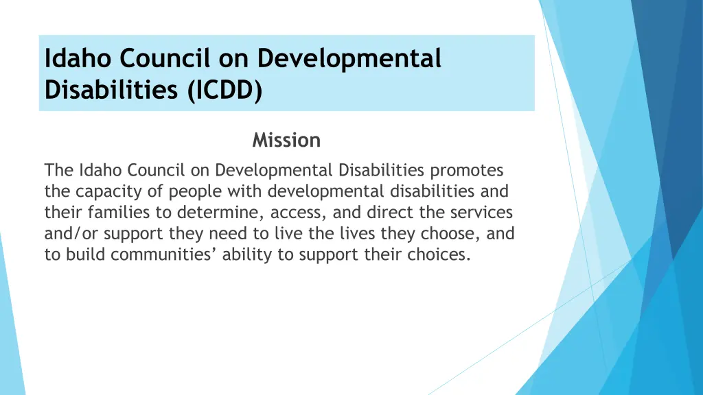 idaho council on developmental disabilities icdd 1