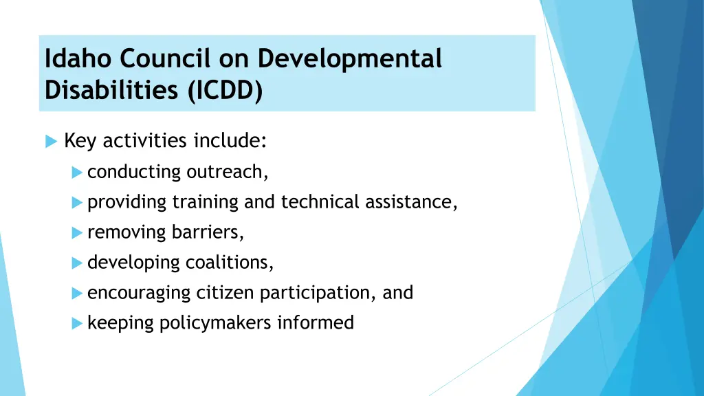 idaho council on developmental disabilities icdd 2