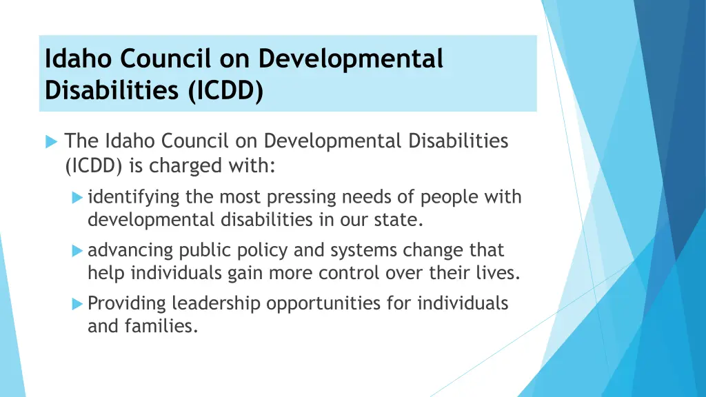 idaho council on developmental disabilities icdd