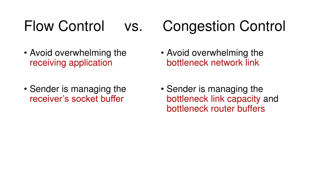 flow control vs congestion control
