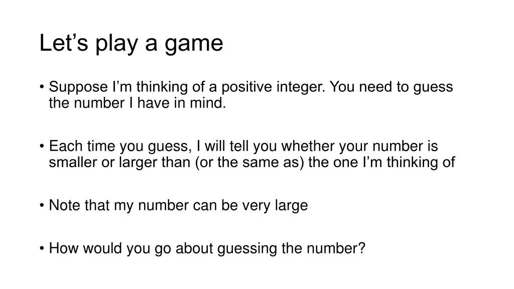 let s play a game