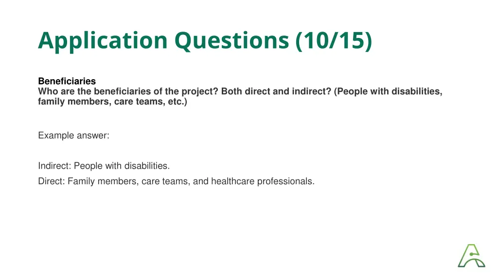 application questions 10 15