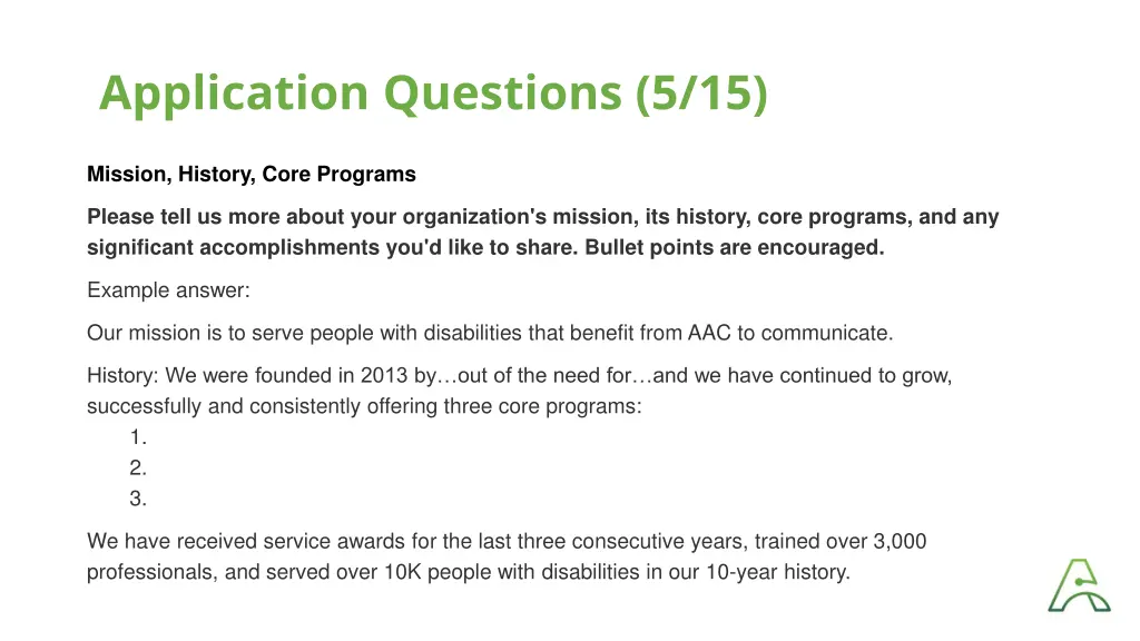 application questions 5 15
